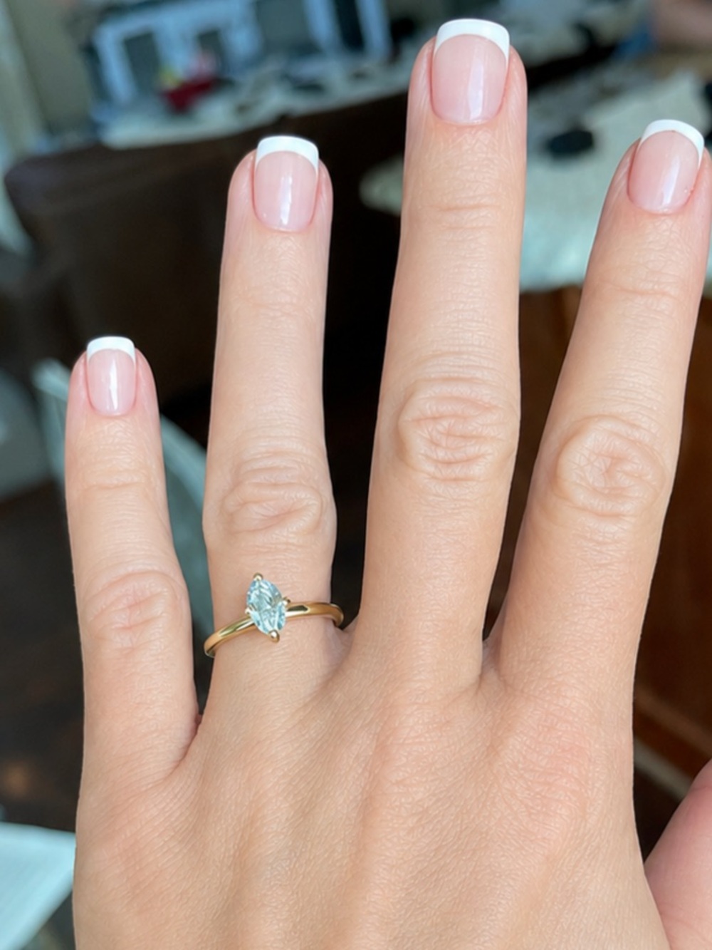 💙 1.00 CT Fancy Vivid “MALIBU” Blue LG Diamond Ring 14K Yellow Gold – Size 7